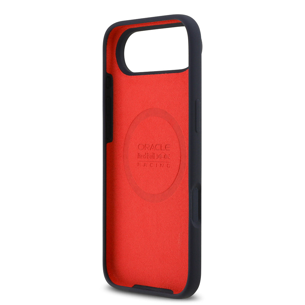 Apple iPhone 17 Air Kılıf Redbull Orjinal Lisanslı M-safe Şarj Özellikli Kırmızı Halka ve Logo Silikon Kapak Lacivert