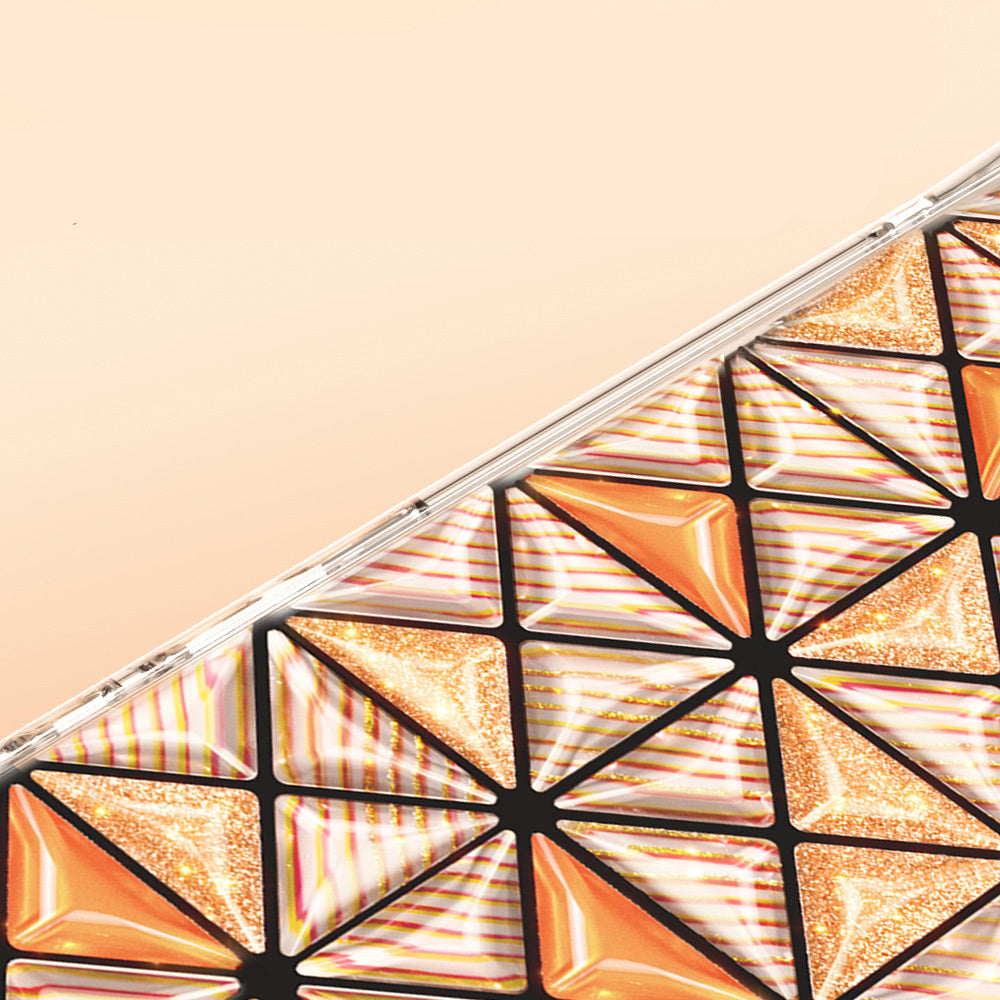Apple iPhone 17 Kılıf 3D Buz Blok Desenli Zore Paris Kairo TPU Kapak Turuncu