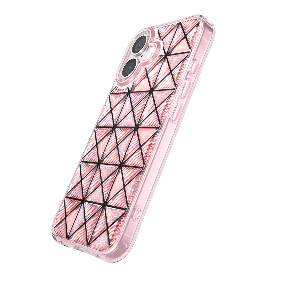 Apple iPhone 17 Kılıf 3D Buz Blok Desenli Zore Paris Kairo TPU Kapak Pembe