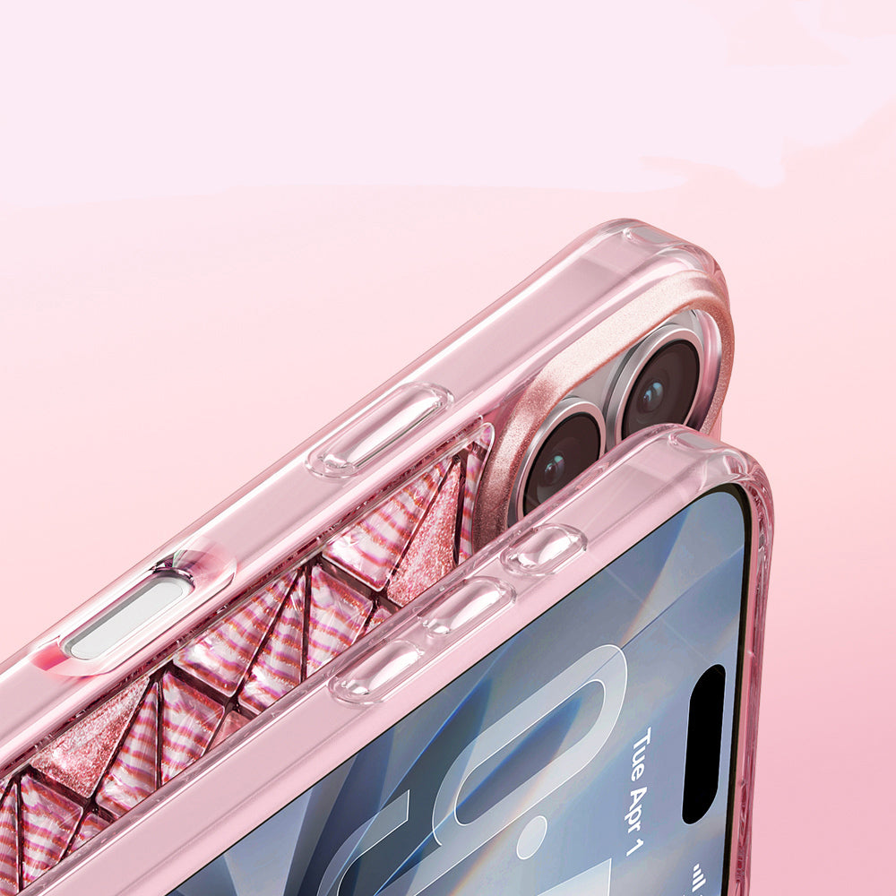 Apple iPhone 17 Kılıf 3D Buz Blok Desenli Zore Paris Kairo TPU Kapak Pembe