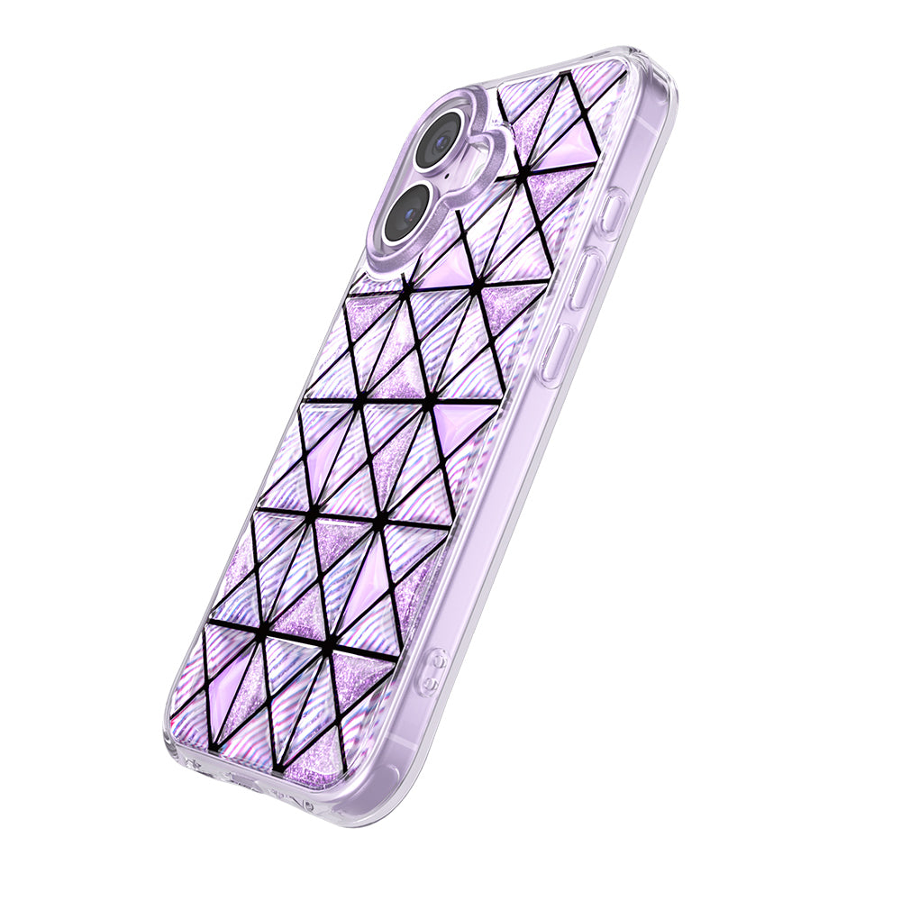 Apple iPhone 17 Kılıf 3D Buz Blok Desenli Zore Paris Kairo TPU Kapak Mor