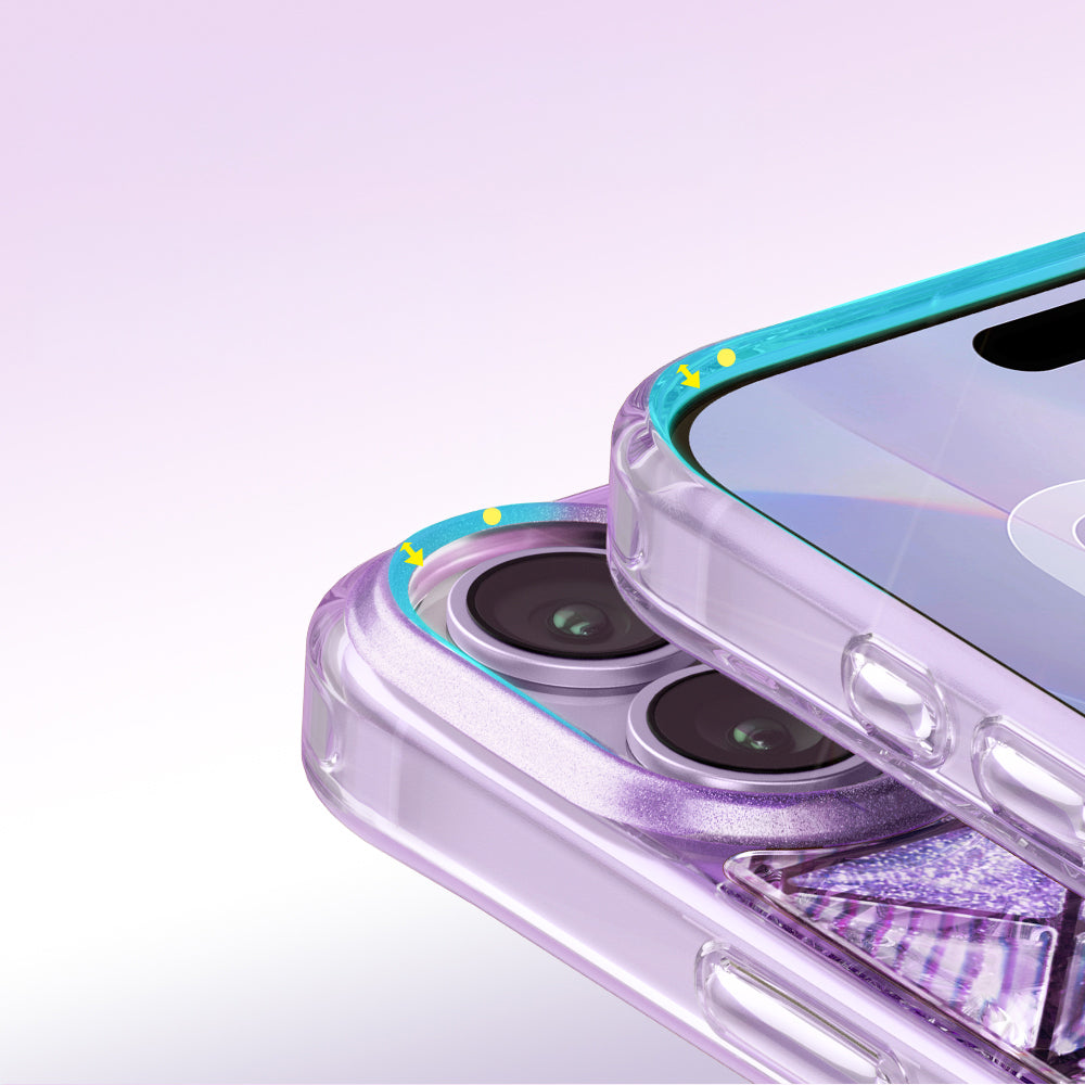 Apple iPhone 17 Kılıf 3D Buz Blok Desenli Zore Paris Kairo TPU Kapak Mor