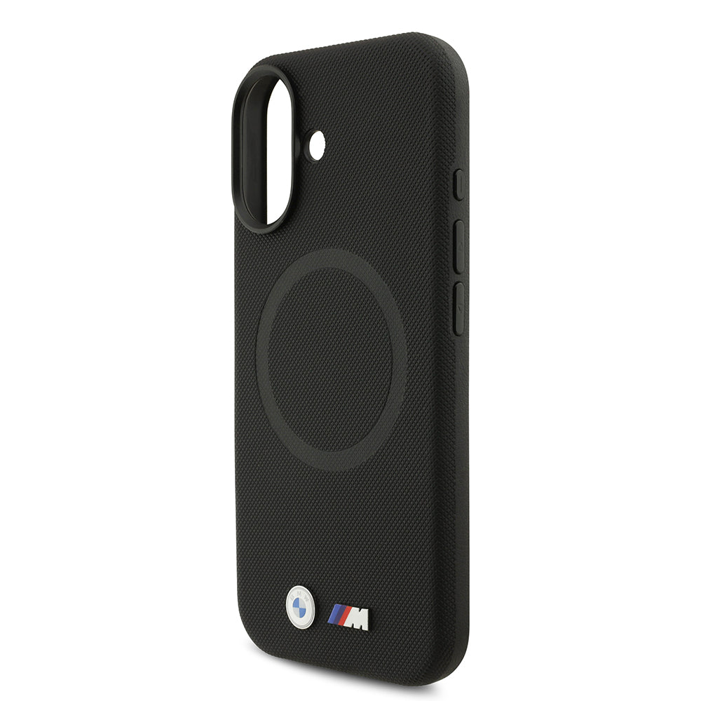 Apple iPhone 17 Kılıf BMW Orjinal Lisanslı M-safe Şarj Özellikli Metal Logolu Delikli M Dizayn Deri Kapak Siyah