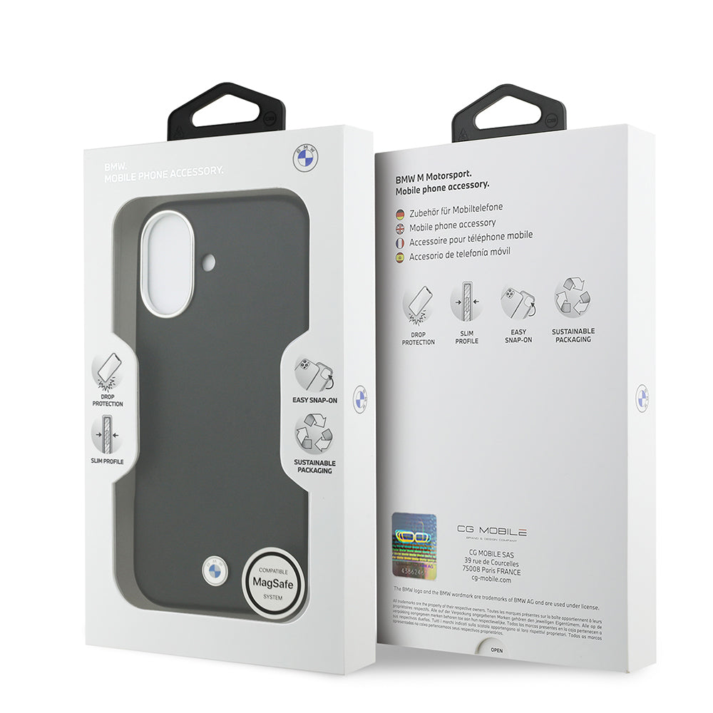 Apple iPhone 17 Kılıf BMW Orjinal Lisanslı M-safe Şarj Özellikli Metal Logolu Tam Kaplama Deri Kapak Siyah