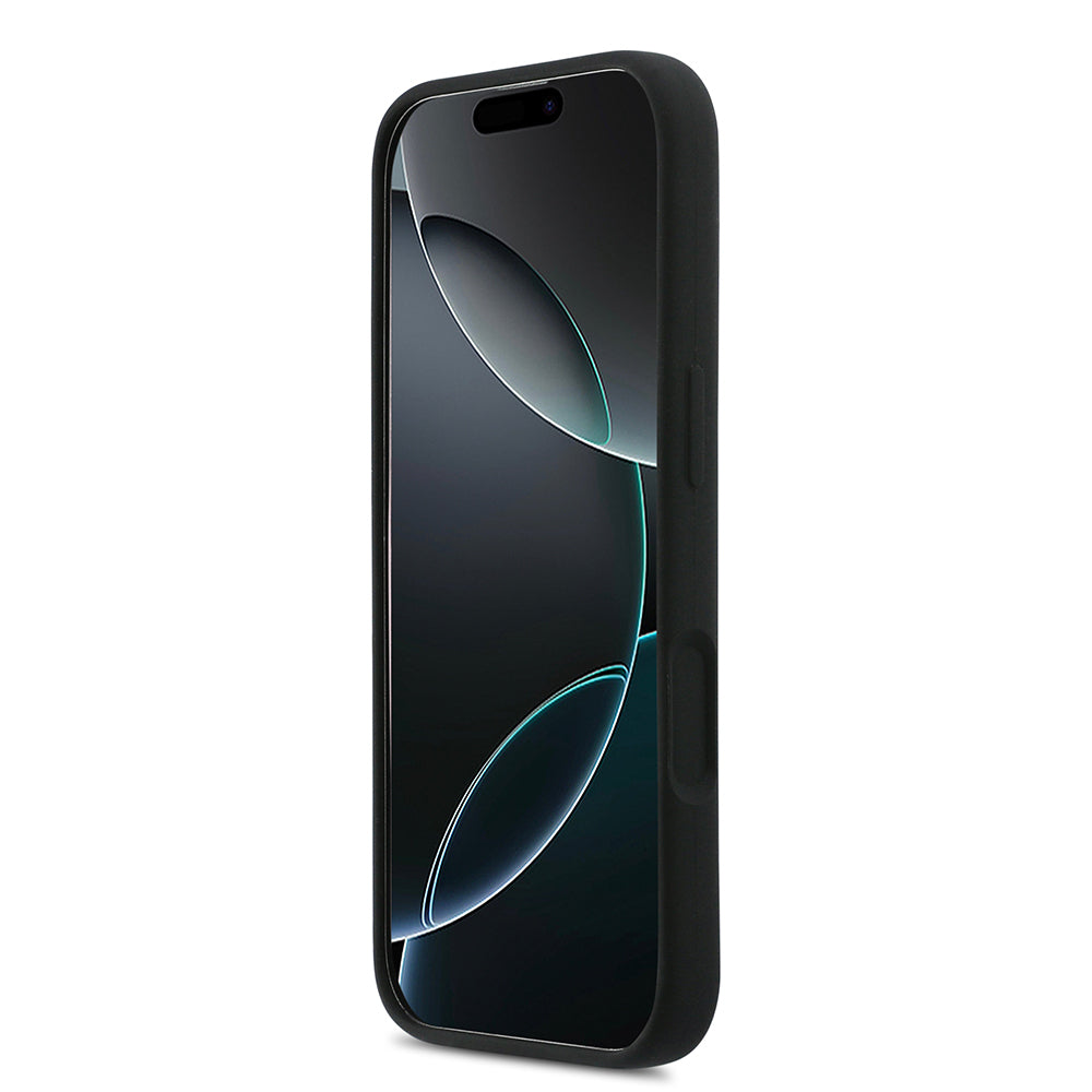 Apple iPhone 17 Kılıf DKNY Orjinal Lisanslı M-safe Şarj Özellikli Metal Logolu Silikon Kapak Siyah