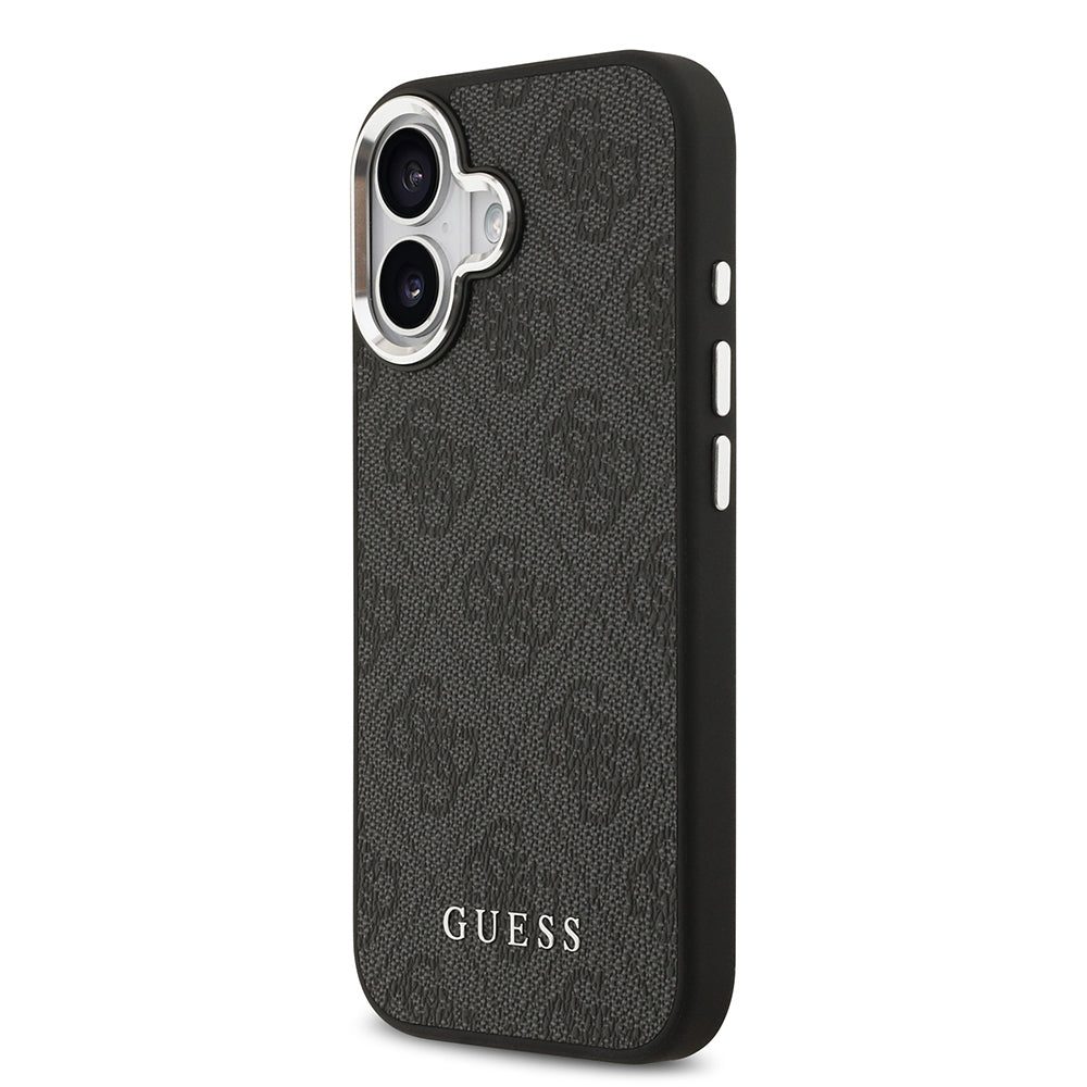 Apple iPhone 17 Kılıf Guess Orjinal Lisanslı M-safe Şarj Özellikli 4G Klasik Yazı Logolu Kapak Kahverengi