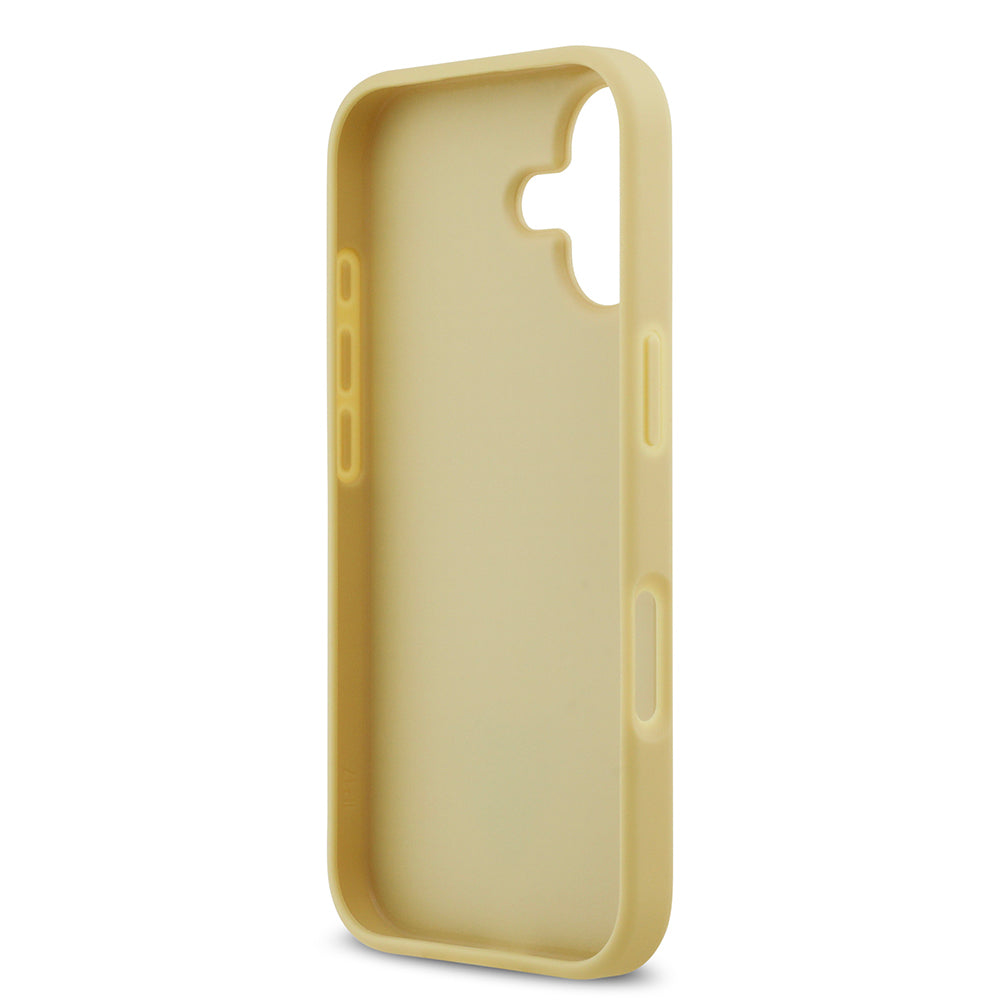 Apple iPhone 17 Kılıf Guess Orjinal Lisanslı Taşlı Arka Yüzey Üçgen Logolu Kapak Gold