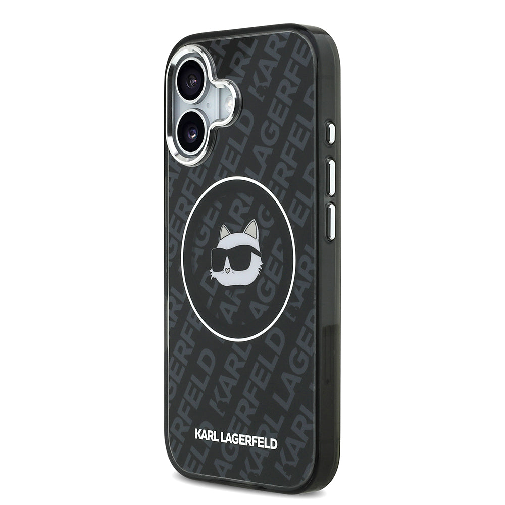 Apple iPhone 17 Kılıf Karl Lagerfeld Orjinal Lisanslı IML Baskılı Choupette Heads Kapak Siyah