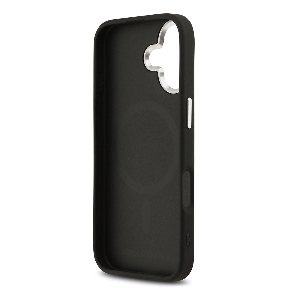Apple iPhone 17 Kılıf Karl Lagerfeld Orjinal Lisanslı M-safe Şarj Özellikli Metal Kamera ve Buton Tasarımlı Paris RSG PU Deri Kapak Siyah