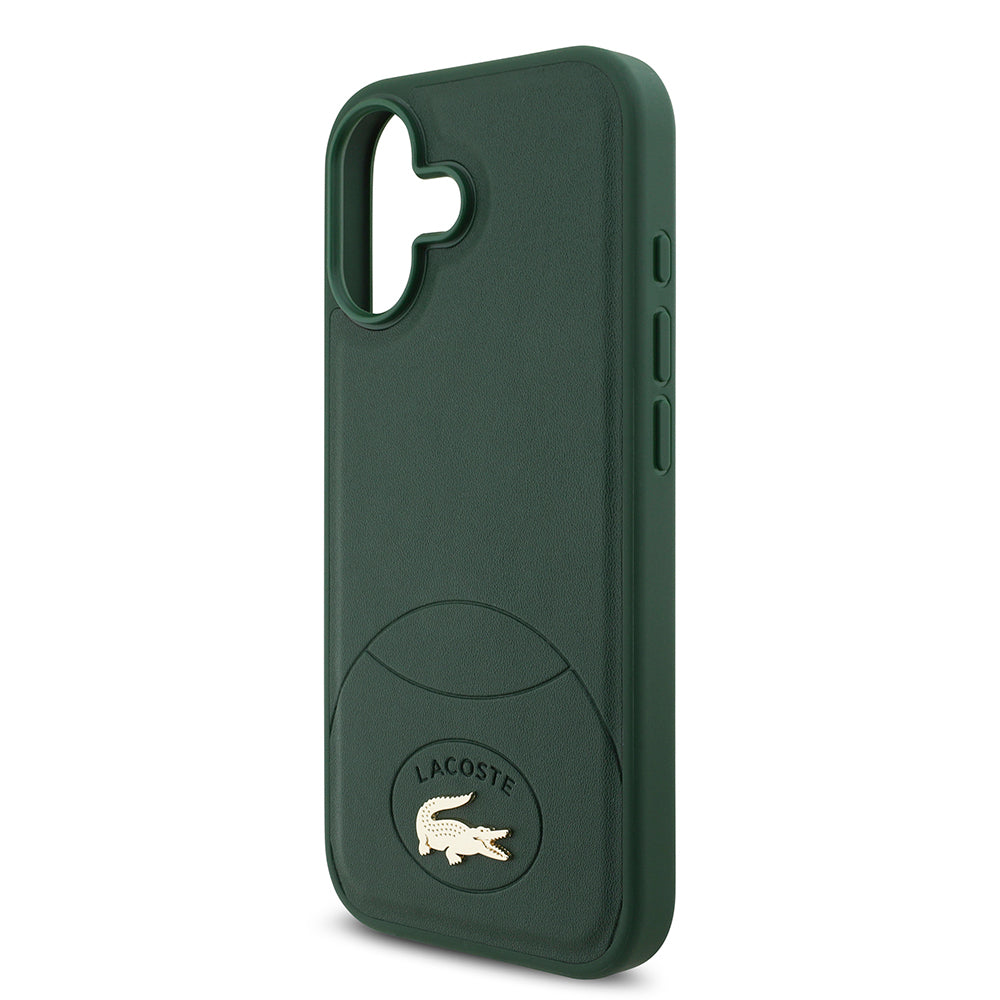 Apple iPhone 17 Kılıf Lacoste Orjinal Lisanslı M-safe Şarj Özellikli PU Deri Tasarımlı Metal Logolu Kapak Yeşil