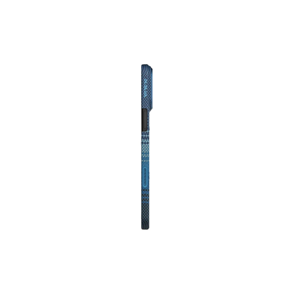 Apple iPhone 17 Kılıf M-safe Şarj Özellikli Aramid Fiber Pitaka Tactile Woven Sunset-Moonrise Serisi Kapak Mavi