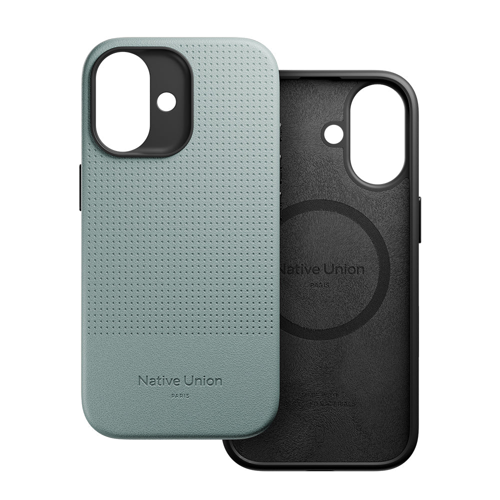 Apple iPhone 17 Kılıf M-safe Şarj Özellikli Deri Dokulu Native Union 2025 Active Serisi Kapak Yeşil