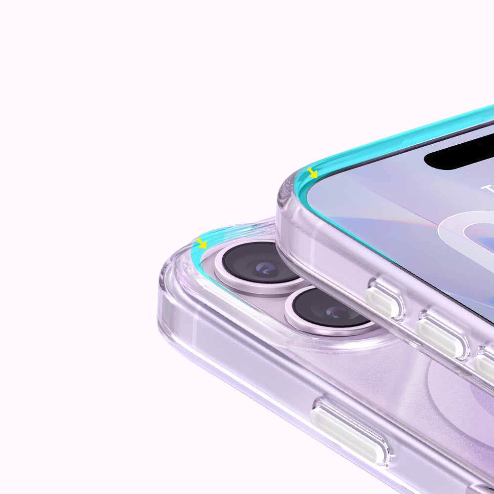 Apple iPhone 17 Kılıf M-Safe Şarj Özellikli Orjinal Swarovski Taşlı Zore Paris Rovix Sert PC Kapak Açık Mor