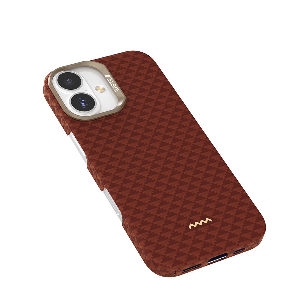 Apple iPhone 17 Kılıf M-safe Şarj Özellikli Raptic Aramid Skin Origin Serisi Kapak Kırmızı