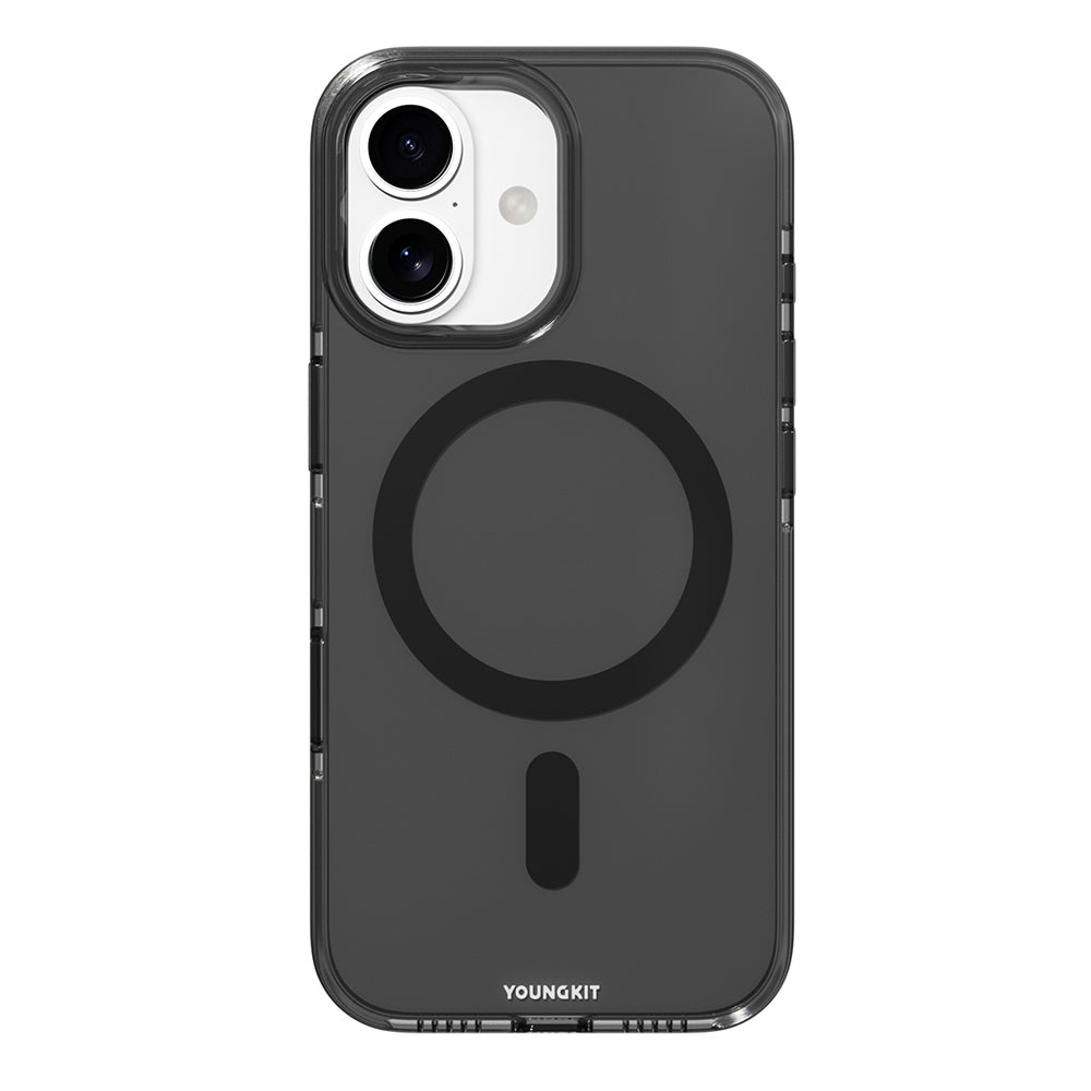 Apple iPhone 17 Kılıf M-safe Şarj Özellikli Şeffaf Youngkit Crystal Shield Serisi Kapak Siyah