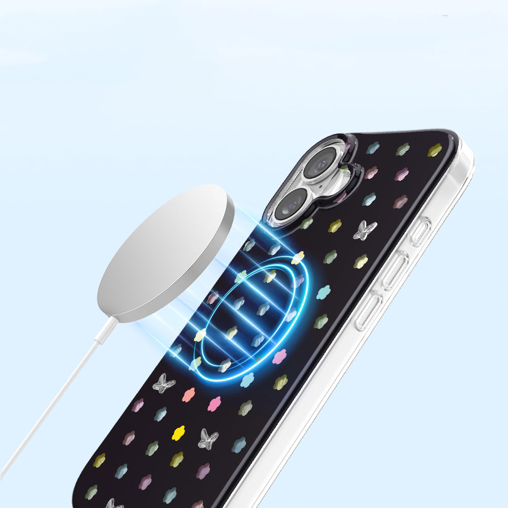 Apple iPhone 17 Kılıf M-Safe Şarj Özellikli Zore Paris Axen Sert PC Kapak Siyah