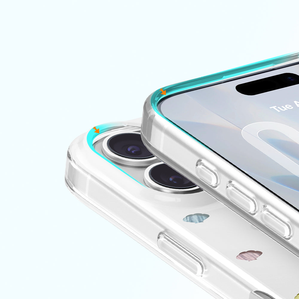 Apple iPhone 17 Kılıf M-Safe Şarj Özellikli Zore Paris Axen Sert PC Kapak Beyaz
