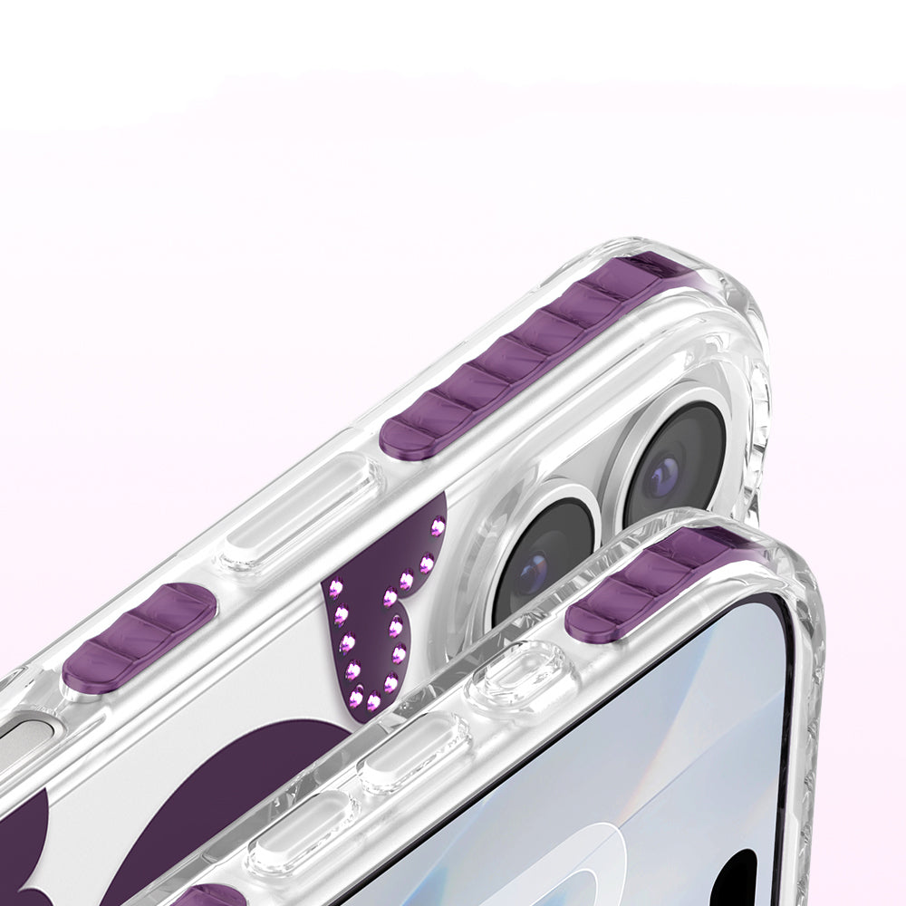 Apple iPhone 17 Kılıf M-Safe Şarj Özellikli Zore Paris Elvo Sert PC Kapak Bordo