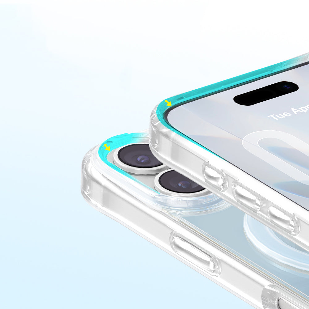 Apple iPhone 17 Kılıf M-Safe Şarj Özellikli Zore Paris Mova Sert PC Kapak Mavi