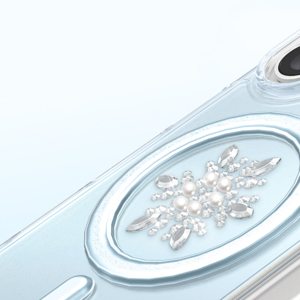 Apple iPhone 17 Kılıf M-Safe Şarj Özellikli Zore Paris Mova Sert PC Kapak Mavi