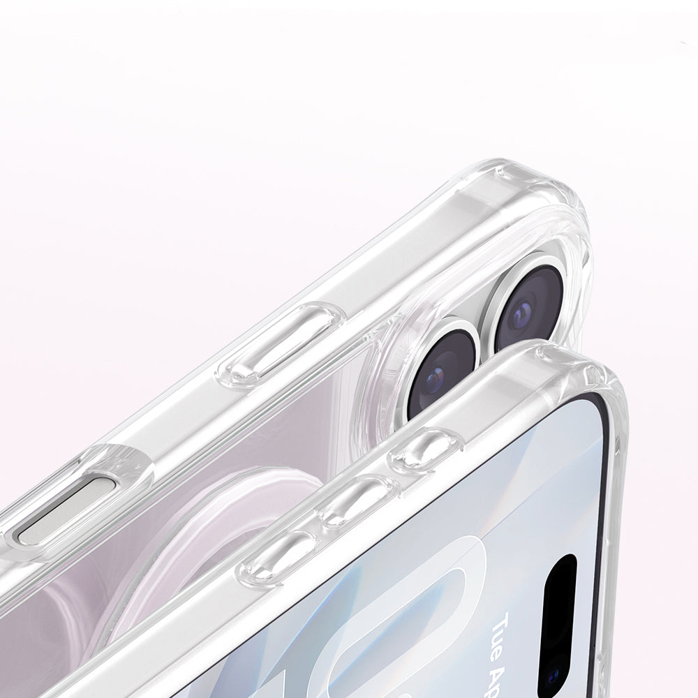 Apple iPhone 17 Kılıf M-Safe Şarj Özellikli Zore Paris Mova Sert PC Kapak Pembe