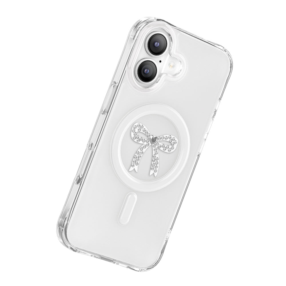 Apple iPhone 17 Kılıf M-Safe Şarj Özellikli Zore Paris Mova Sert PC Kapak Şeffaf