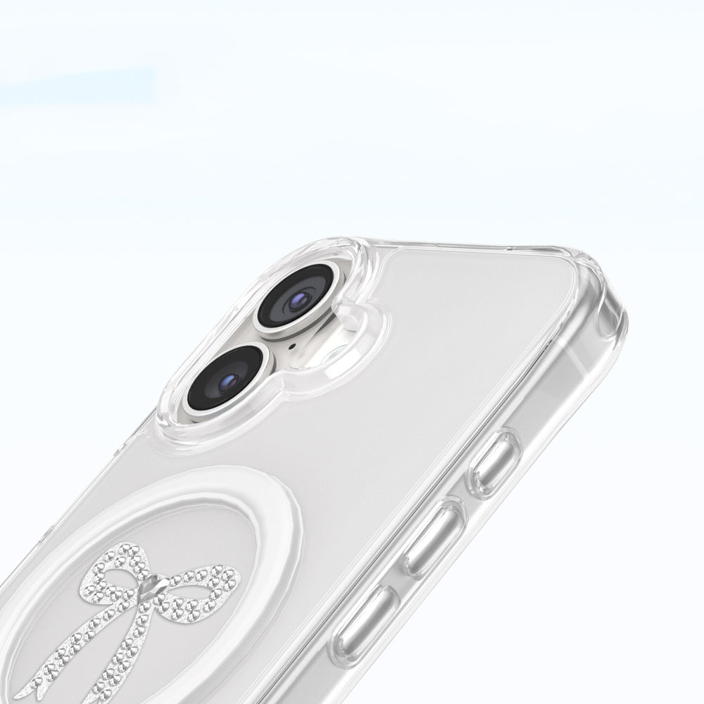 Apple iPhone 17 Kılıf M-Safe Şarj Özellikli Zore Paris Mova Sert PC Kapak Şeffaf