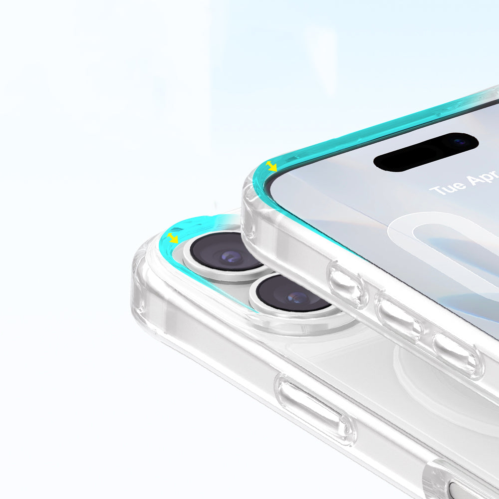 Apple iPhone 17 Kılıf M-Safe Şarj Özellikli Zore Paris Mova Sert PC Kapak Şeffaf