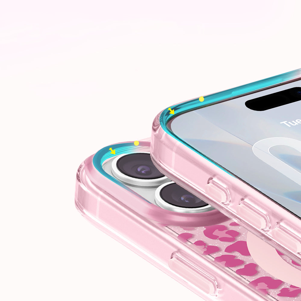 Apple iPhone 17 Kılıf M-Safe Şarj Özellikli Zore Paris Veyro TPU Kapak Pembe
