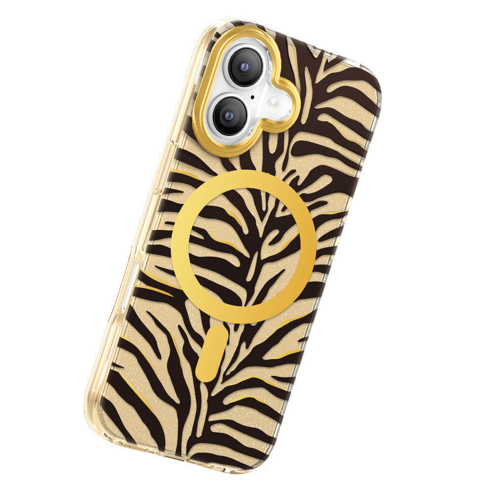 Apple iPhone 17 Kılıf M-Safe Şarj Özellikli Zore Paris Veyro TPU Kapak Gold