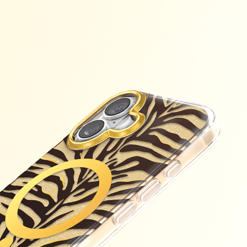 Apple iPhone 17 Kılıf M-Safe Şarj Özellikli Zore Paris Veyro TPU Kapak Gold