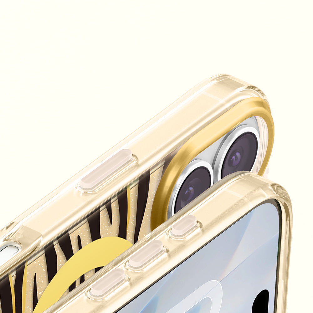 Apple iPhone 17 Kılıf M-Safe Şarj Özellikli Zore Paris Veyro TPU Kapak Gold