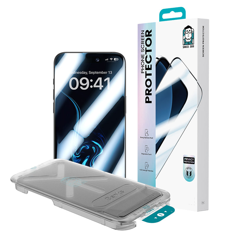 Apple iPhone 17 Pro Benks Ultra Shield 0.3mm Privacy Ekran Koruyucu + Kolay Uygulama Aparatlı Siyah