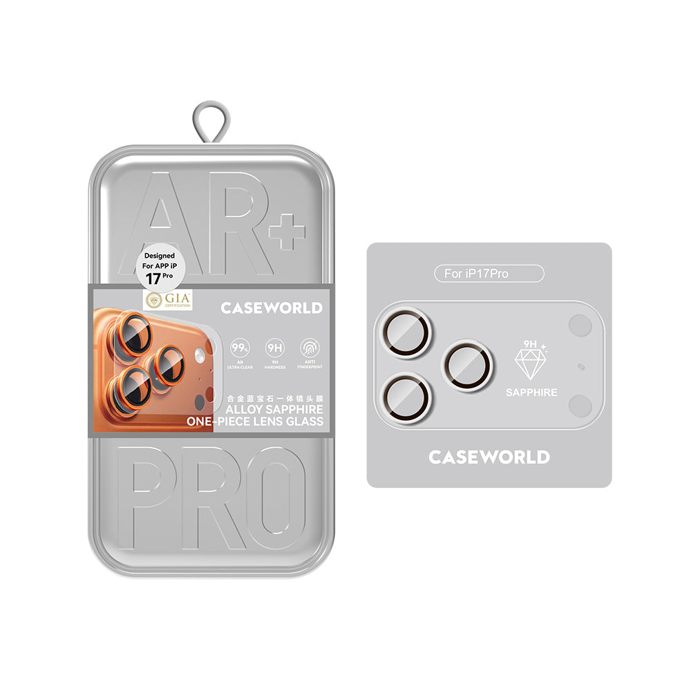 Apple iPhone 17 Pro CaseWorld Alloy Sapphire Safir One-Piece Anti Reflective Safir Kamera Lens Koruyucu Gümüş