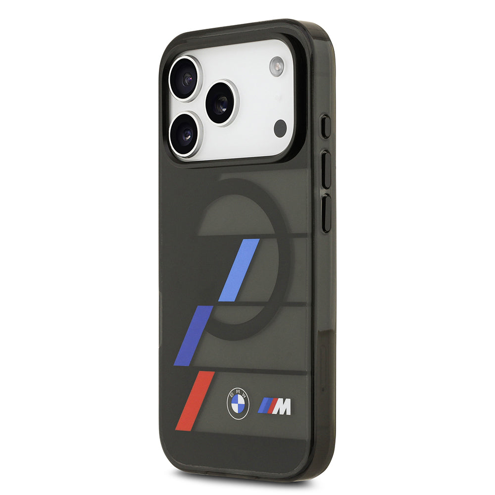 Apple iPhone 17 Pro Kılıf BMW Orjinal Lisanslı M-safe Şarj Özellikli IML Baskılı Üç Renkli M Dizayn Kapak Siyah