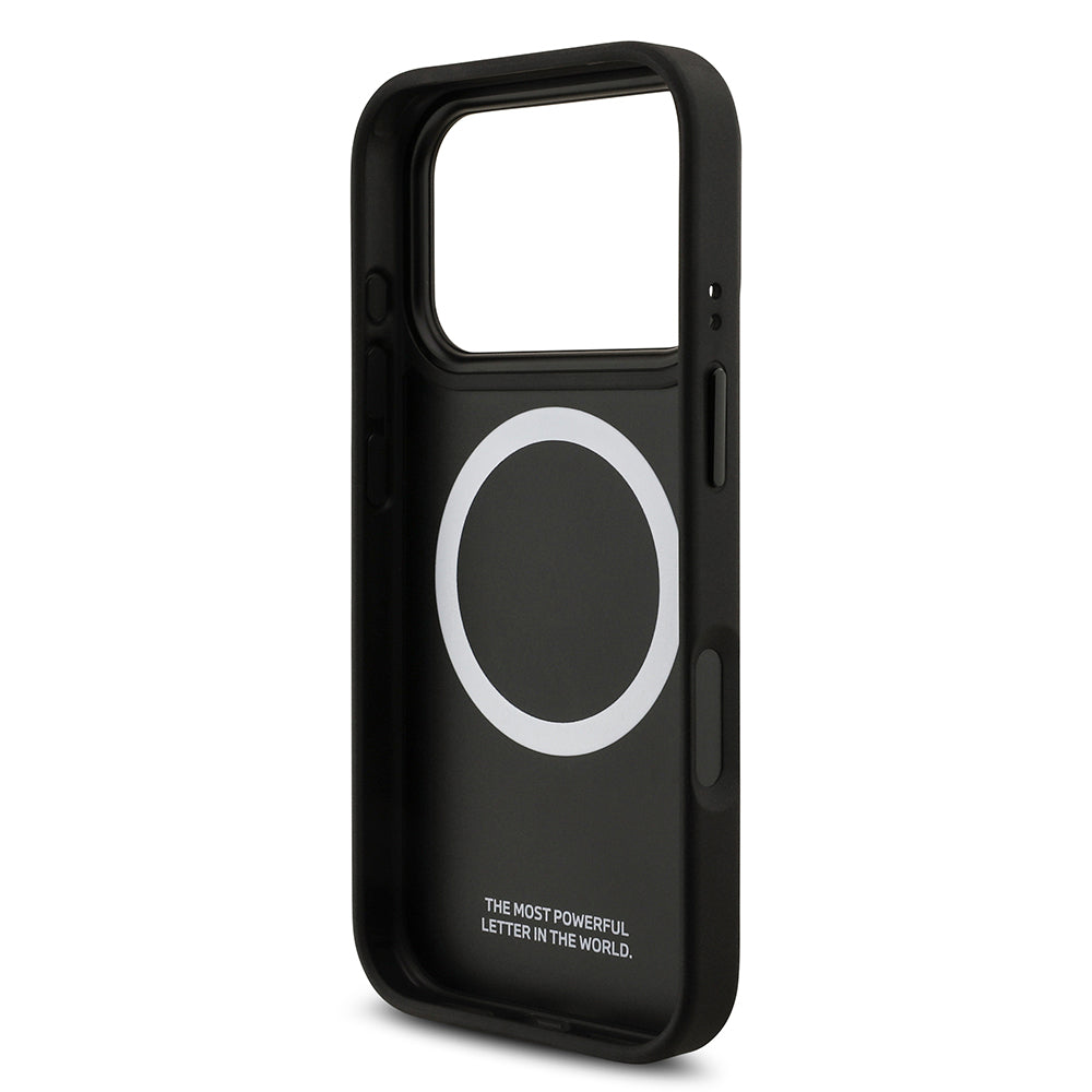 Apple iPhone 17 Pro Kılıf BMW Orjinal Lisanslı M-safe Şarj Özellikli Karbon Fiber Metal Logolu Kevlar Kapak Siyah