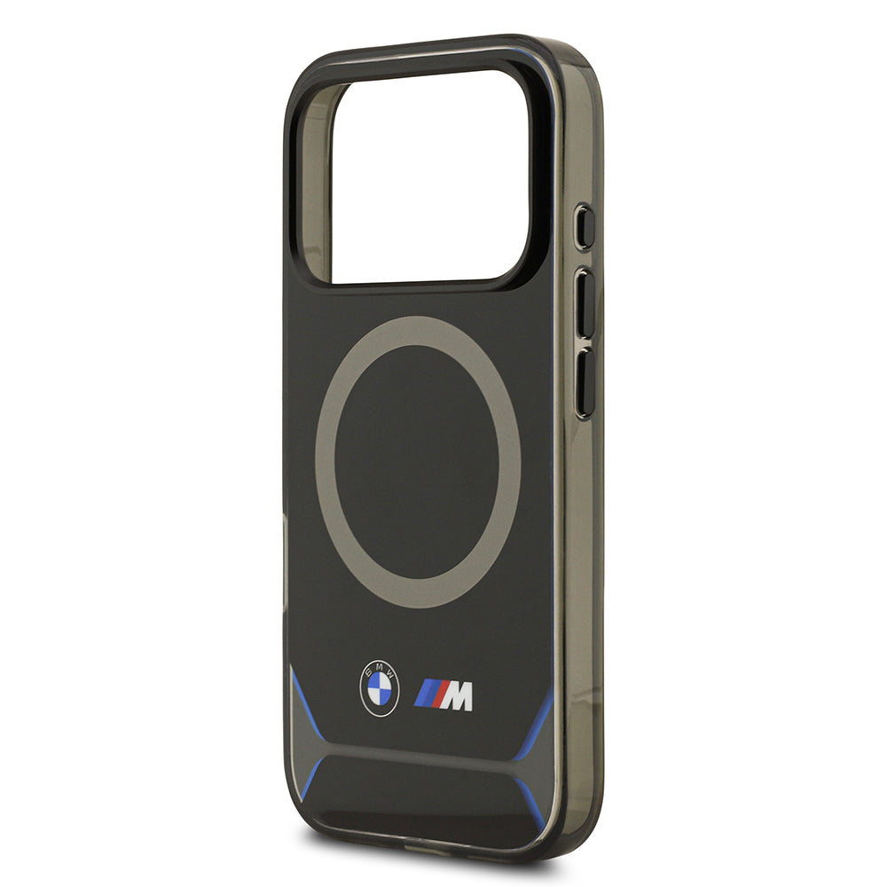 Apple iPhone 17 Pro Kılıf BMW Orjinal Lisanslı M-safe Şarj Özellikli Metal Buton Tasarımlı IML Baskılı M Dizayn Kapak Mavi