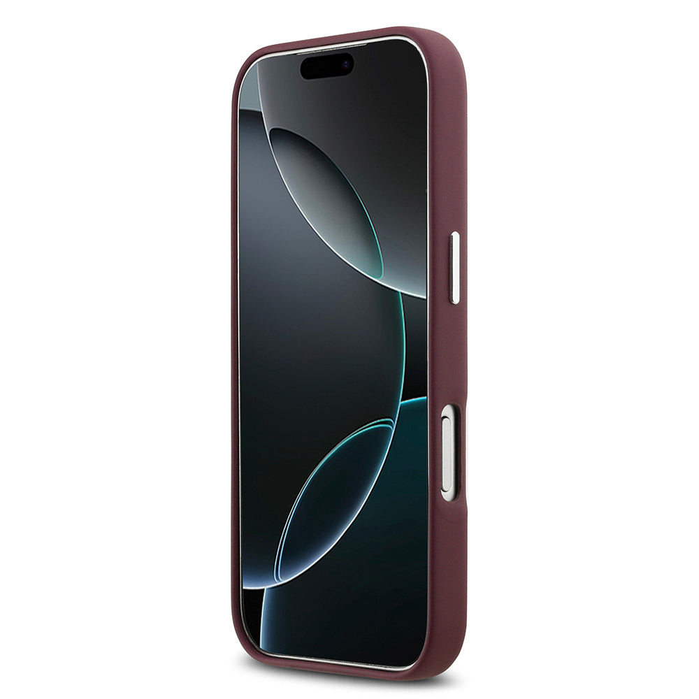 Apple iPhone 17 Pro Kılıf BMW Orjinal Lisanslı M-safe Şarj Özellikli Metal Logolu Tam Kaplama Deri Kapak Kırmızı