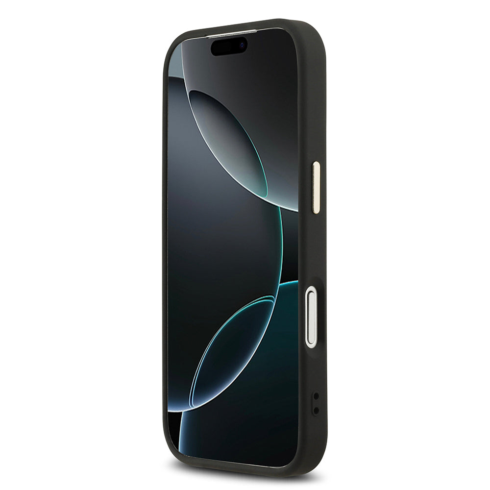 Apple iPhone 17 Pro Kılıf DKNY Orjinal Lisanslı M-safe Şarj Özellikli 3D Yazılı Checkered Pattern Kapak Siyah