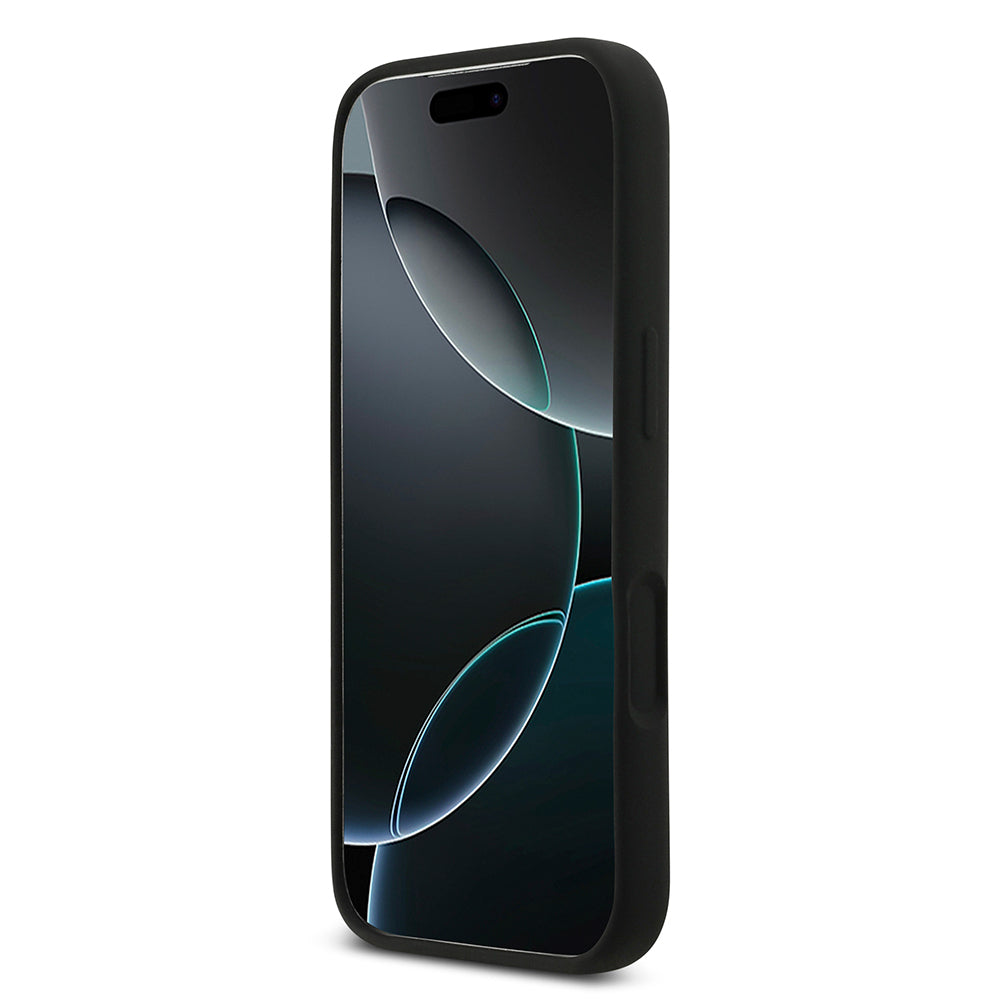 Apple iPhone 17 Pro Kılıf DKNY Orjinal Lisanslı M-safe Şarj Özellikli Metal Logolu Silikon Kapak Siyah