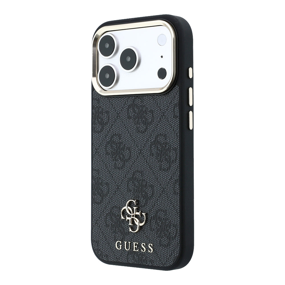Apple iPhone 17 Pro Kılıf Guess Orjinal Lisanslı M-safe Şarj Özellikli Small 4G Classic Logolu Kapak Siyah