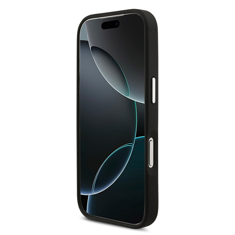 Apple iPhone 17 Pro Kılıf Karl Lagerfeld Orjinal Lisanslı Metal Logolu K&C Heads Pin Kapak Siyah