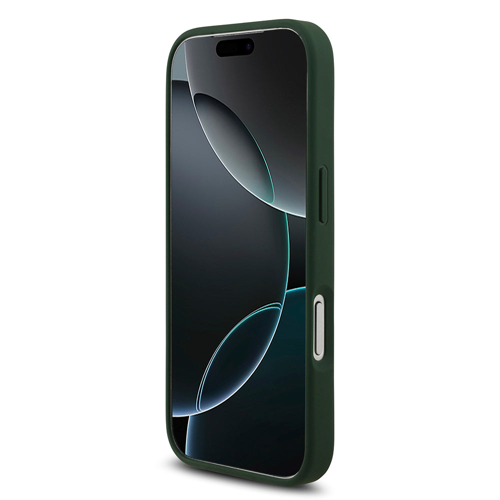 Apple iPhone 17 Pro Kılıf Lacoste Orjinal Lisanslı M-safe Şarj Özellikli PU Deri Tasarımlı Metal Logolu Kapak Siyah