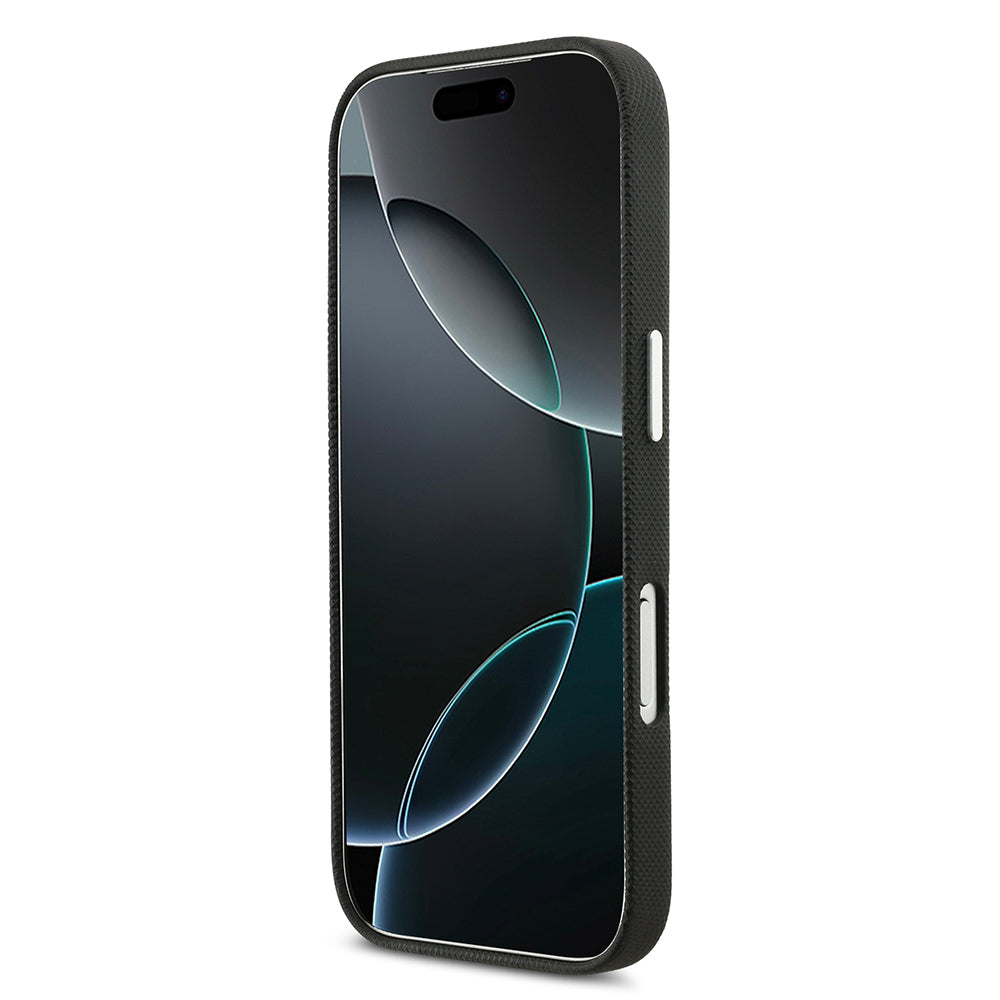 Apple iPhone 17 Pro Kılıf Lacoste Orjinal Lisanslı M-Safe Şarj Özellikli PVC Pike Desenli Arka Yüzey İkonik Timsah Dokuma Logolu Kapak Lacivert