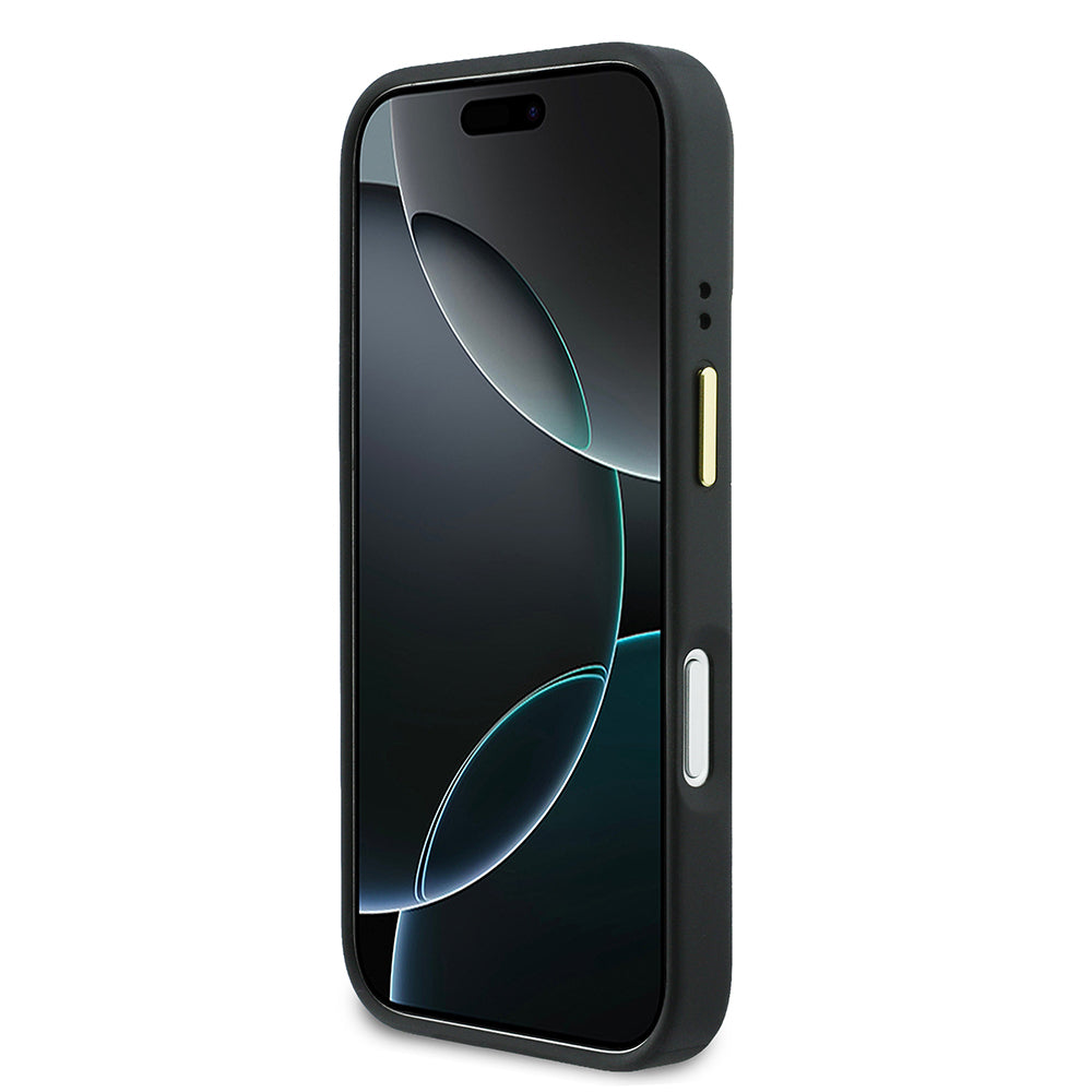 Apple iPhone 17 Pro Kılıf Lacoste Orjinal Lisanslı M-safe Şarj Özellikli Standlı PU Deri Karışık Monogram Desenli Kapak Kahverengi