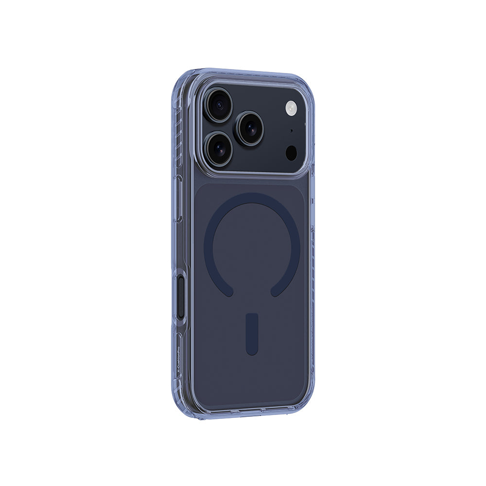 Apple iPhone 17 Pro Kılıf M-Safe Şarj Özellikli Airbag Tasarımlı AmazingThing Titan Pro Serisi Kapak Mavi