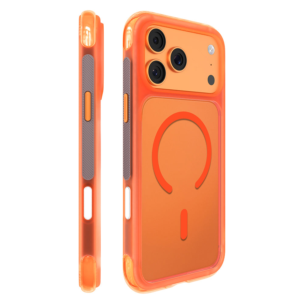 Apple iPhone 17 Pro Kılıf M-safe Şarj Özellikli Airbag Tasarımlı Mutural Air Shield Serisi Kapak Turuncu