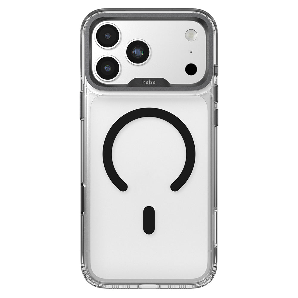 Apple iPhone 17 Pro Kılıf M-safe Şarj Özellikli Airbag Tasarımlı O-Ring Şeffaf Kajsa Trans Shield Serisi Kapak Gri
