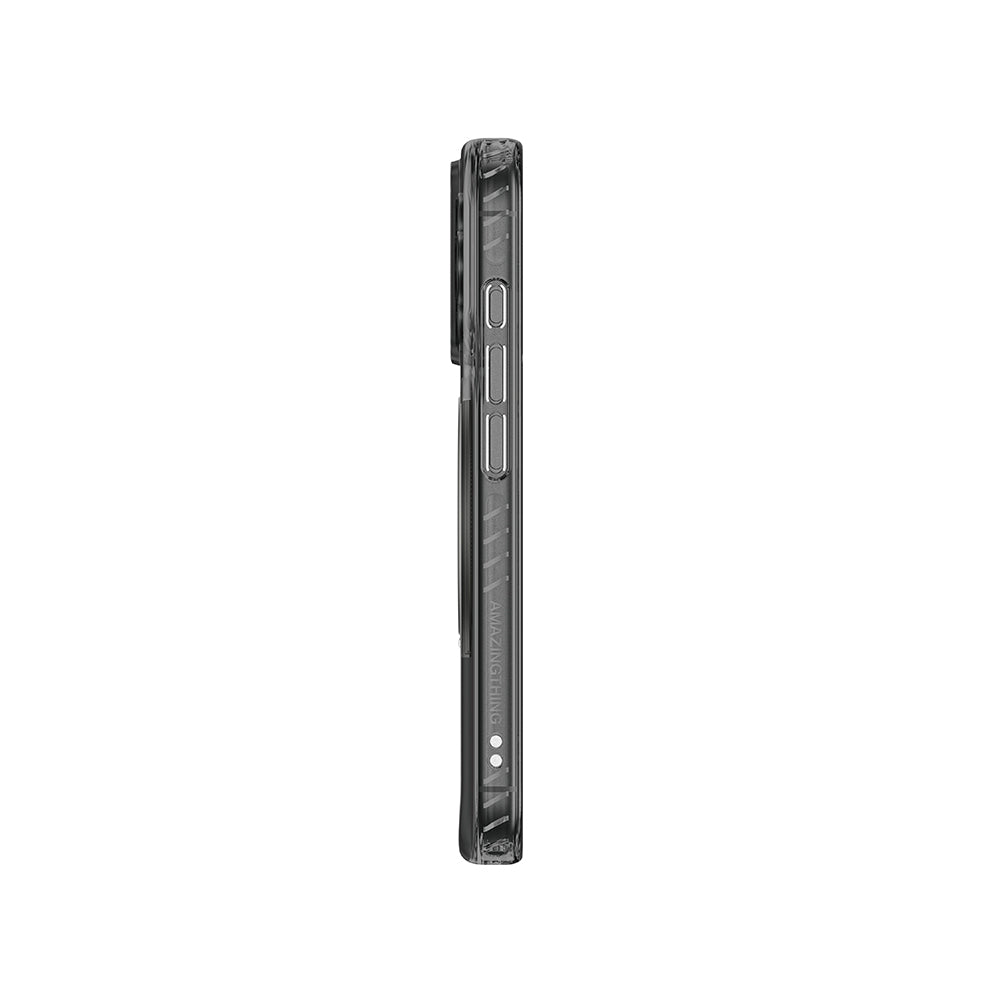 Apple iPhone 17 Pro Kılıf M-Safe Şarj Özellikli Airbag Tasarımlı Standlı AmazingThing Titan Pro MagSpin Kapak Siyah