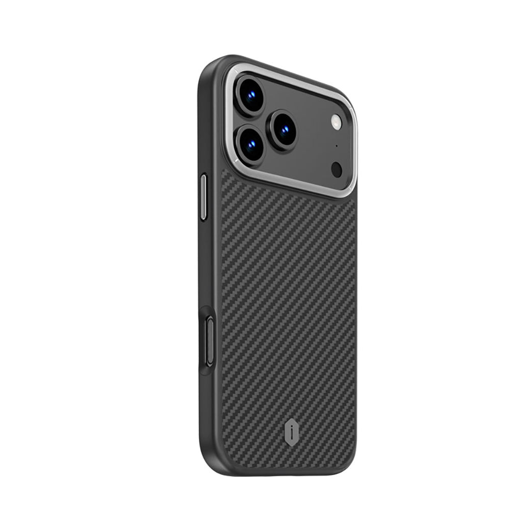 Apple iPhone 17 Pro Kılıf M-safe Şarj Özellikli Aramid Fiber Wiwu Defense Ultra Serisi DCC-205 Kapak Siyah